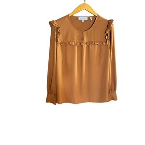 Lark & Ro Pumpkin Ruffle Blouse